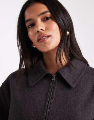 Asos Design Top Collar Harrington Jacket In Purple