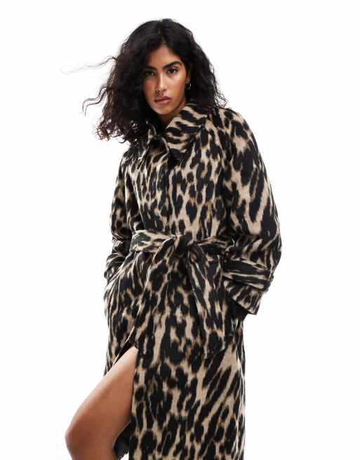 Asos animal print coat best sale