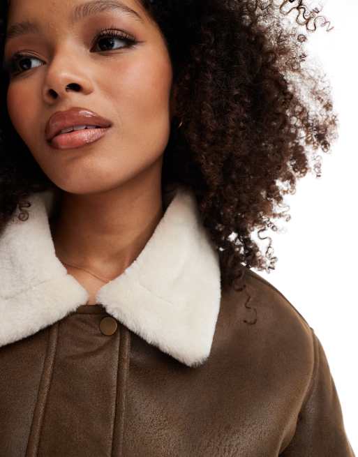 Asos shearling jacket hotsell