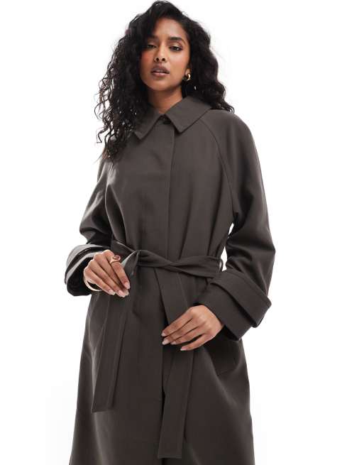 Asos design longline trench coat best sale