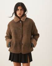 Vero Moda faux suede oversized blazer in camel