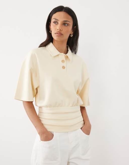 ASOS DESIGN - Top color latticello intrecciato con dettaglio in vita