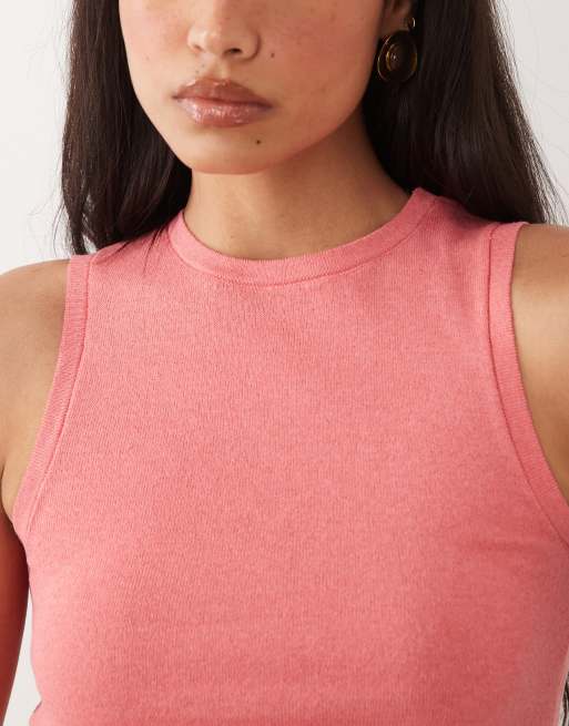 ASOS DESIGN - Top color melocotón sin mangas de punto fino, 2 de 4