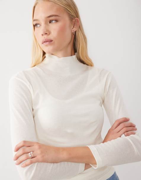 ASOS DESIGN top con dettaglio canotta a doppio strato in ecru - view 1