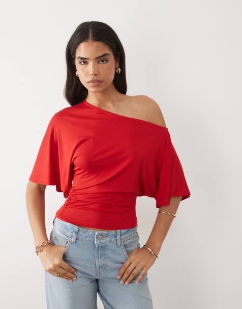 ASOS DESIGN - Top con spalle scoperte rosso - view 1