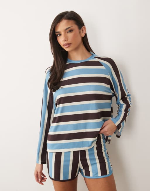 ASOS DESIGN top coordinato a maniche lunghe a righe, 2 di 4