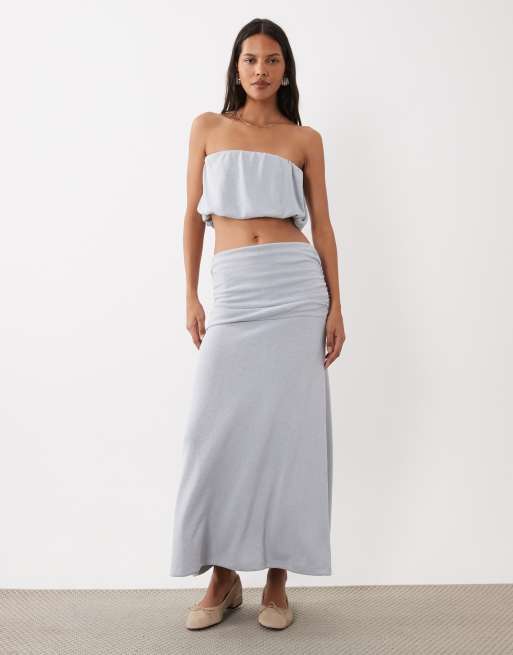 ASOS DESIGN top coordinato cami con scollo quadrato e volume, blu, 2 di 4