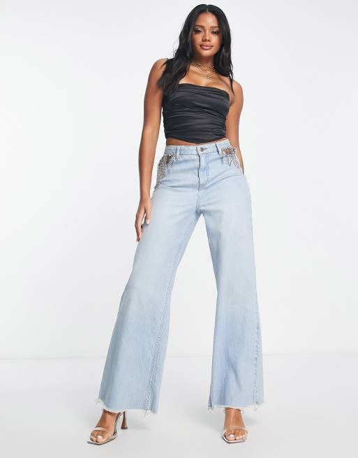 ASOS DESIGN - Top corset en satin - Noir, 2 de 4