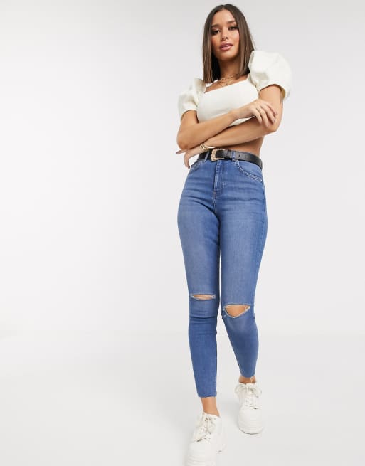 ASOS DESIGN - Top corto a coste crema con scollo squadrato, 4 di 4