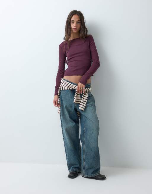 ASOS DESIGN top de doble capa transparente en morado, 3 de 5