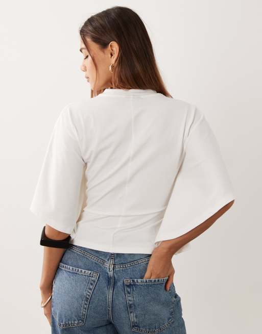 ASOS DESIGN - top de manga corta en crudo, 4 de 4