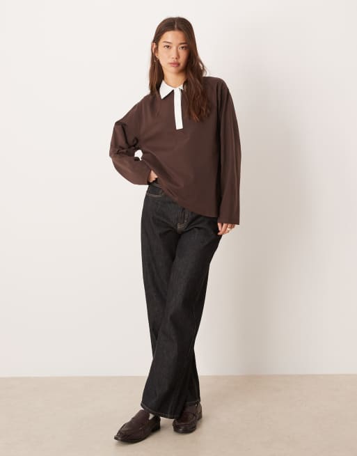 ASOS DESIGN - Top de rugby oversize - Marron, 2 de 4
