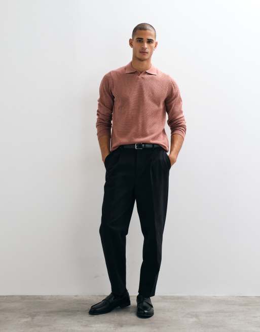 ASOS DESIGN - Top décontracté en maille pointelle avec encolure crantée - Rose, 2 de 5