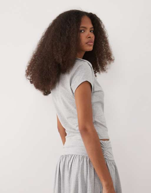 ASOS DESIGN - Top d'ensemble à mancherons - Gris, 4 de 4