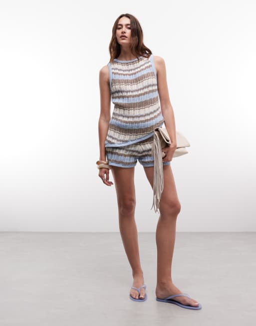 ASOS DESIGN - Top d'ensemble asymétrique en maille à rayures, 3 de 4
