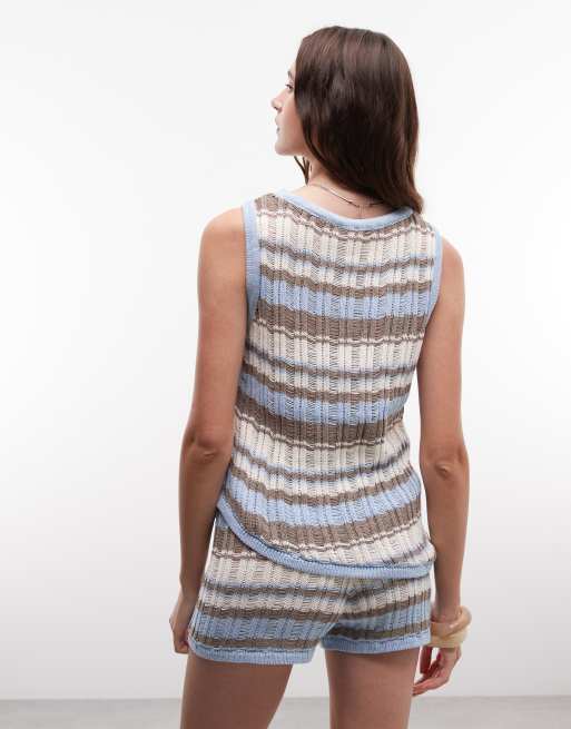 ASOS DESIGN - Top d'ensemble asymétrique en maille à rayures, 4 de 4