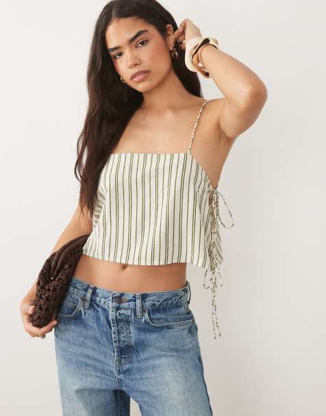 ASOS DESIGN - Top d'ensemble de plage à rayures et encolure carrée - view 1