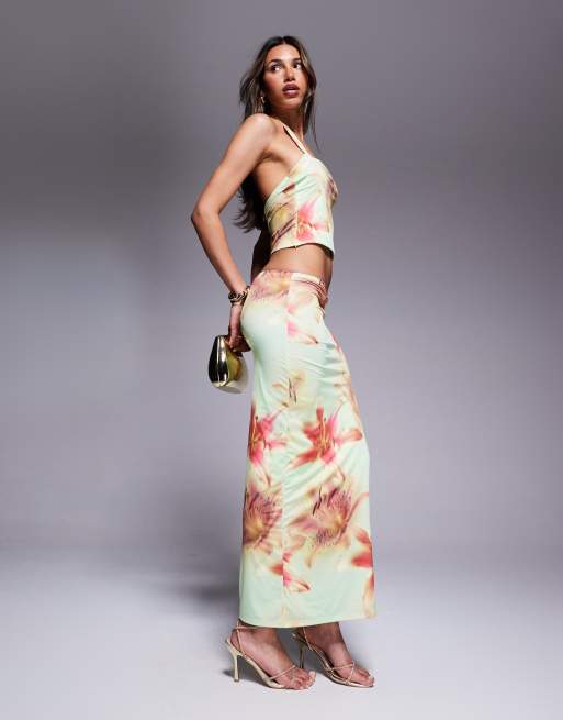 ASOS DESIGN - Top d'ensemble dos nu près du corps - Imprimé fleurs, 4 de 4