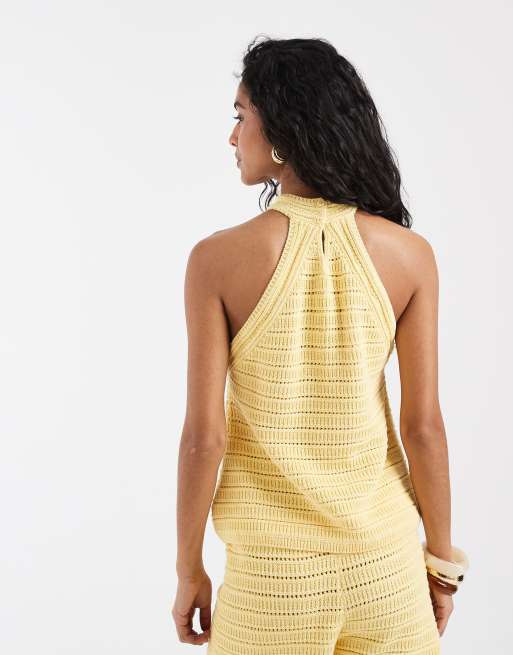 ASOS DESIGN - Top d'ensemble en maille crochetée à dos nu - Babeurre, 4 de 4