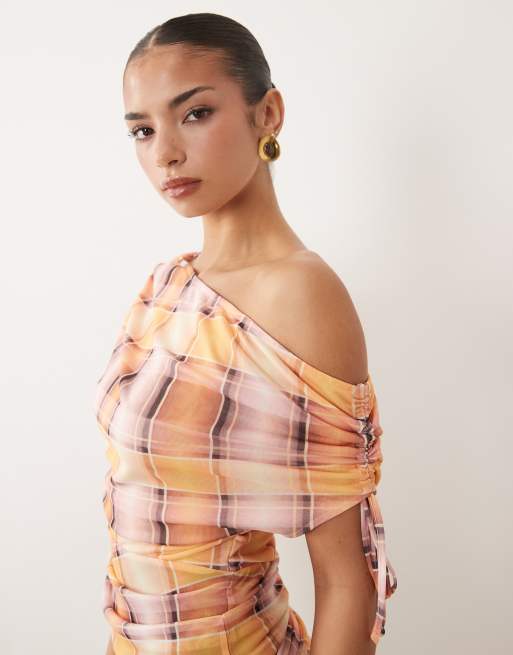 ASOS DESIGN - Jupe longue d'ensemble froncée en tulle à imprimé fleurs - Babeurre, 2 de 3