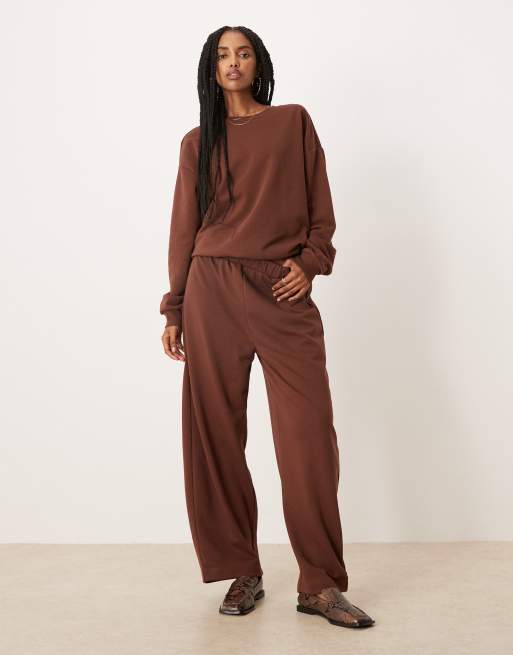 ASOS DESIGN - Top d'ensemble oversize en molleton - Marron, 2 de 4