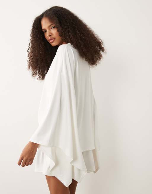 ASOS DESIGN - Top d'ensemble style cape - Crème, 4 de 4