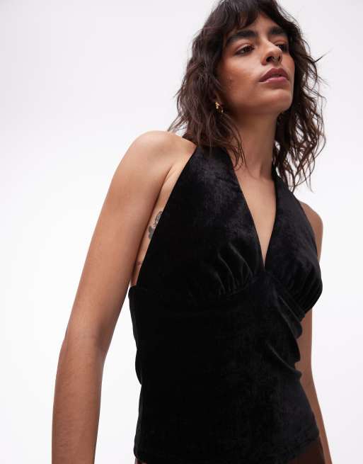 ASOS DESIGN - Top do nu en velours - Noir, 2 de 4