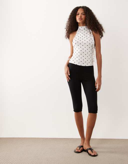 ASOS DESIGN - Top dos nageur à col montant noué et imprimé à pois, 2 de 4