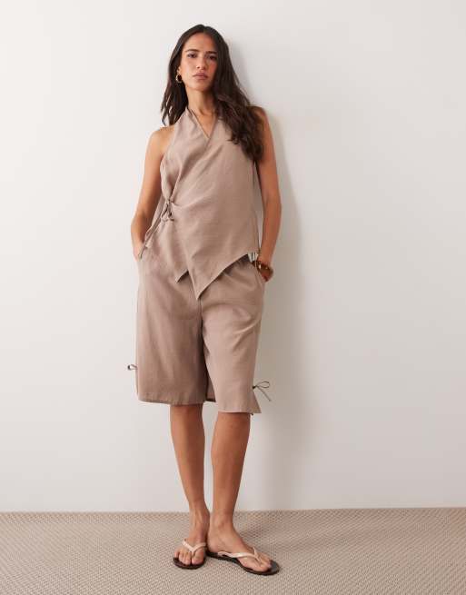 ASOS DESIGN top dos nu cache-cœur à nouer sur le côté en ensemble coordonné en modal, 2 de 4