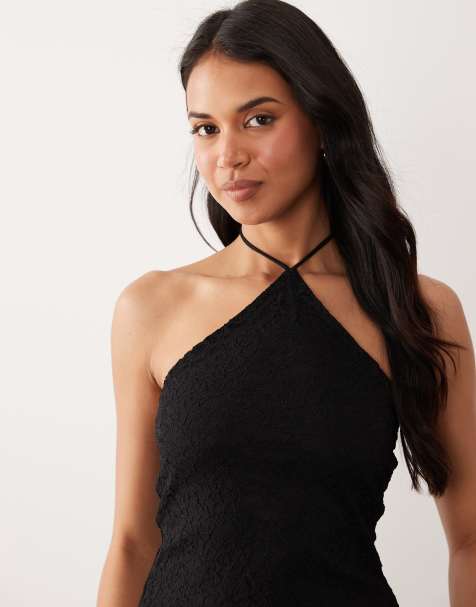 ASOS DESIGN - Top dos nu d'ensemble en dentelle - Noir - view 1