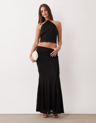 ASOS DESIGN - Top dos nu d'ensemble en dentelle - Noir