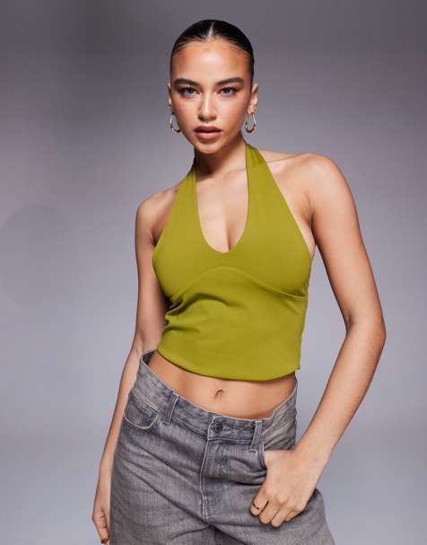 ASOS DESIGN - Top dos nu effet sculptant - Vert - view 1