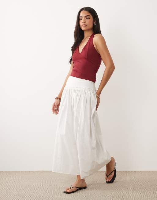 ASOS DESIGN - Top dos nu près du corps en polyamide - Bordeaux, 3 de 4