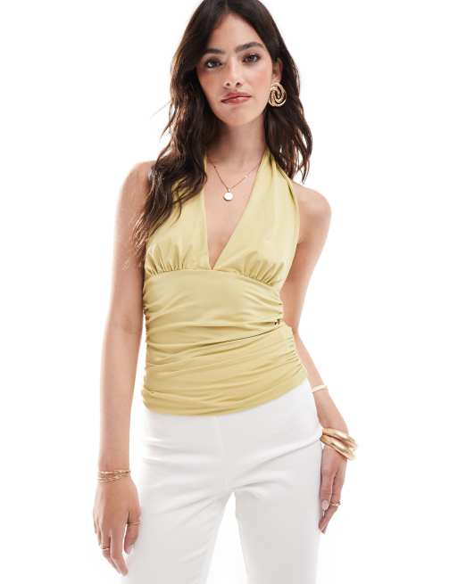 ASOS DESIGN - Top dos nu - Vert matcha