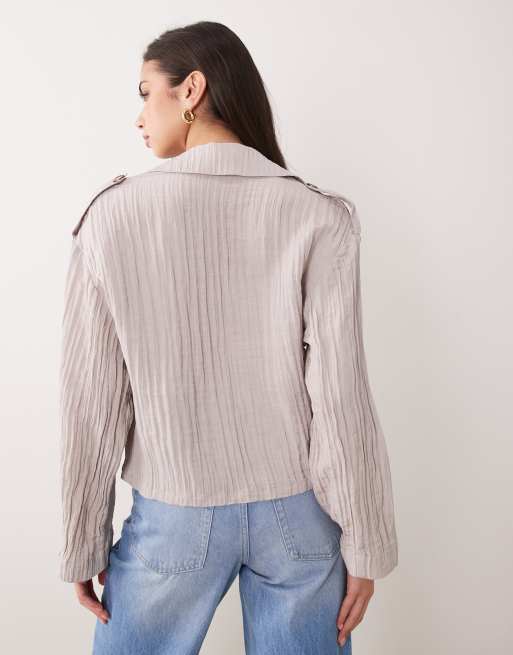 ASOS DESIGN - Top drapé à double boutonnage, 3 de 4
