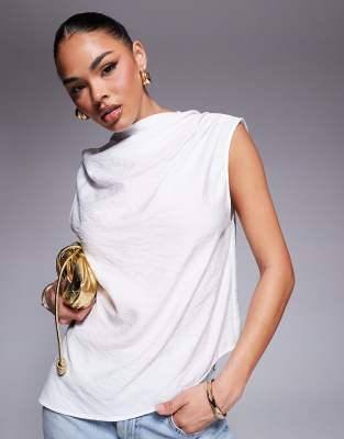 Top Sans Manches En Soie BCBG Max Azria - Couleur Whisper Rose, Taille M, Drapé Superposé, Neuf Avec étiquette !