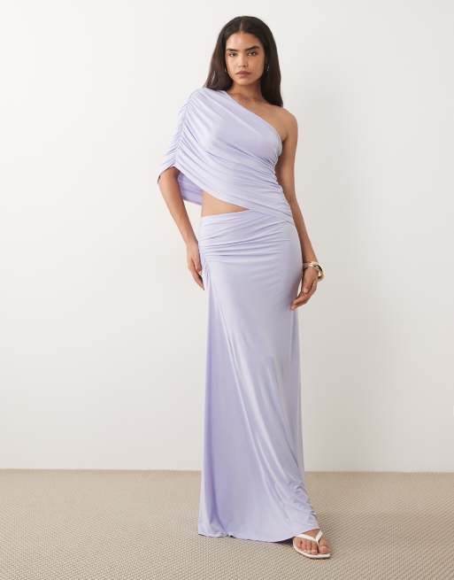 ASOS DESIGN - top drapeado de un hombro en lila, 2 de 4