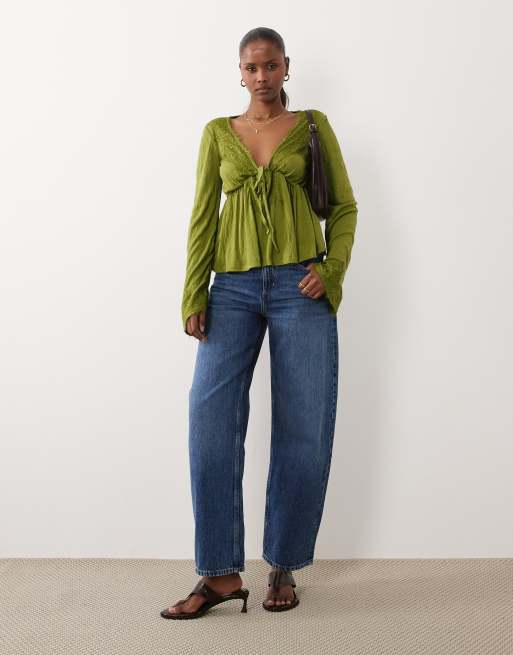 ASOS DESIGN - Mix and Match - Ensemble en coton froissé - Vert, 4 de 4