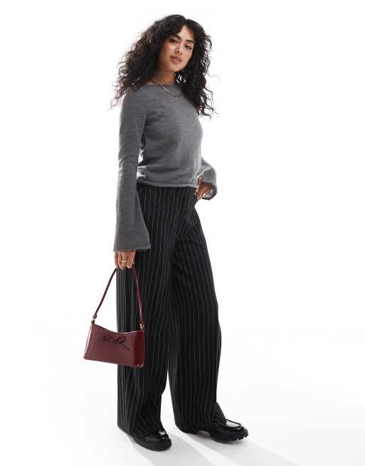 ASOS DESIGN - Top en maille fine à encolure bateau - Gris, 3 de 4
