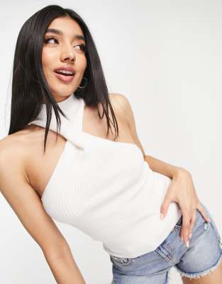 ASOS DESIGN - Top en maille torsadé sur le devant - Crème | ASOS
