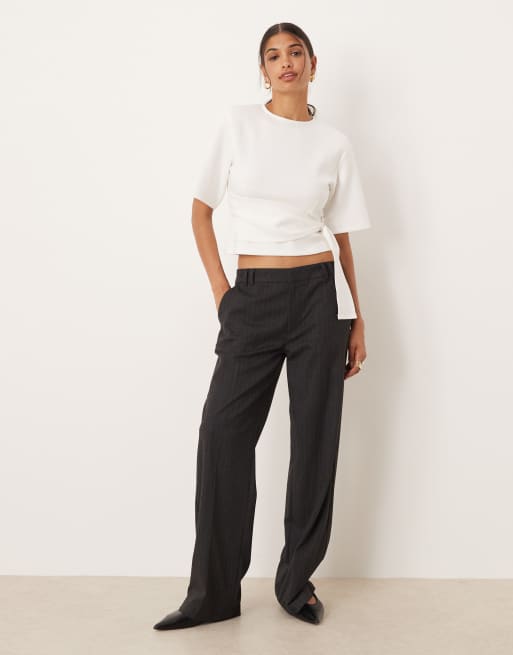 ASOS DESIGN - Top en point de Rome avec épaulettes avec lien à nouer à la taille - Ivoire, 2 de 4