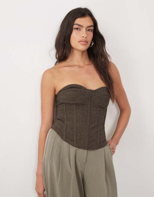 ASOS DESIGN – Mieszaj i łącz – Brązowy szczotkowany zestaw w jodełkę, 4 z 6