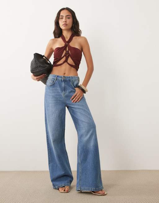 ASOS DESIGN - top halter con nudo y busto retorcido en color óxido, 3 de 4