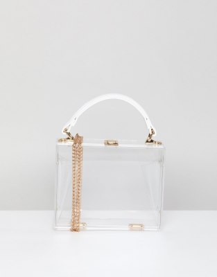 small clear purse with handles