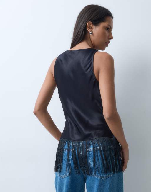 ASOS DESIGN top in chiffon trasparente con maniche a mantella, 4 di 4