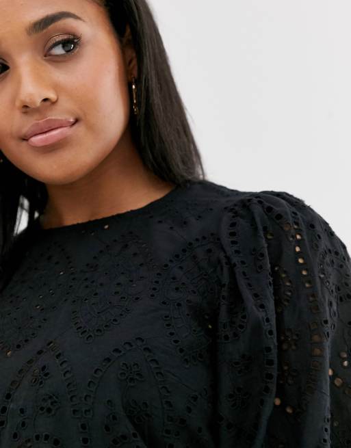 ASOS DESIGN - Top in pizzo con maniche corte ampie, 3 di 4