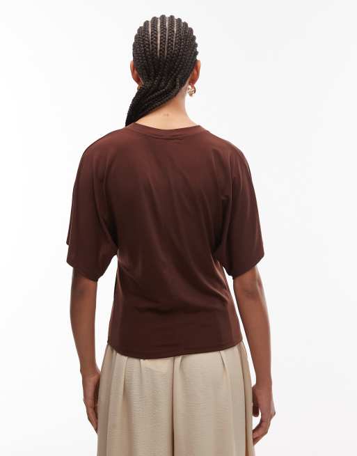 ASOS DESIGN - Top long à manches incurvées - Marron, 3 de 4