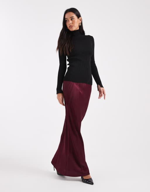 ASOS DESIGN - Top lungo in maglia sottile nero a coste con collo a imbuto, 3 di 4