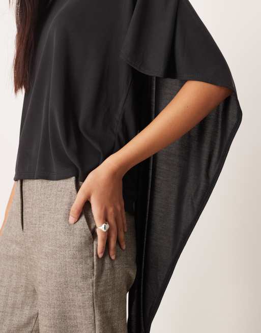 ASOS DESIGN - Top manches longues à détail drapé - Noir, 3 de 4