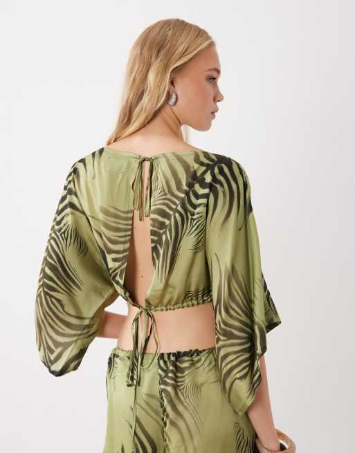 ASOS DESIGN top mantella con stampa zebra in coordinato, 4 di 4